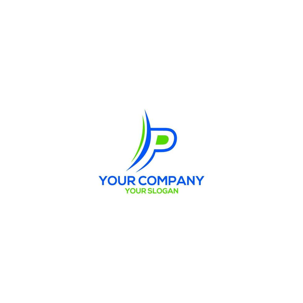 P Arrow Line Up Logo Design Vector