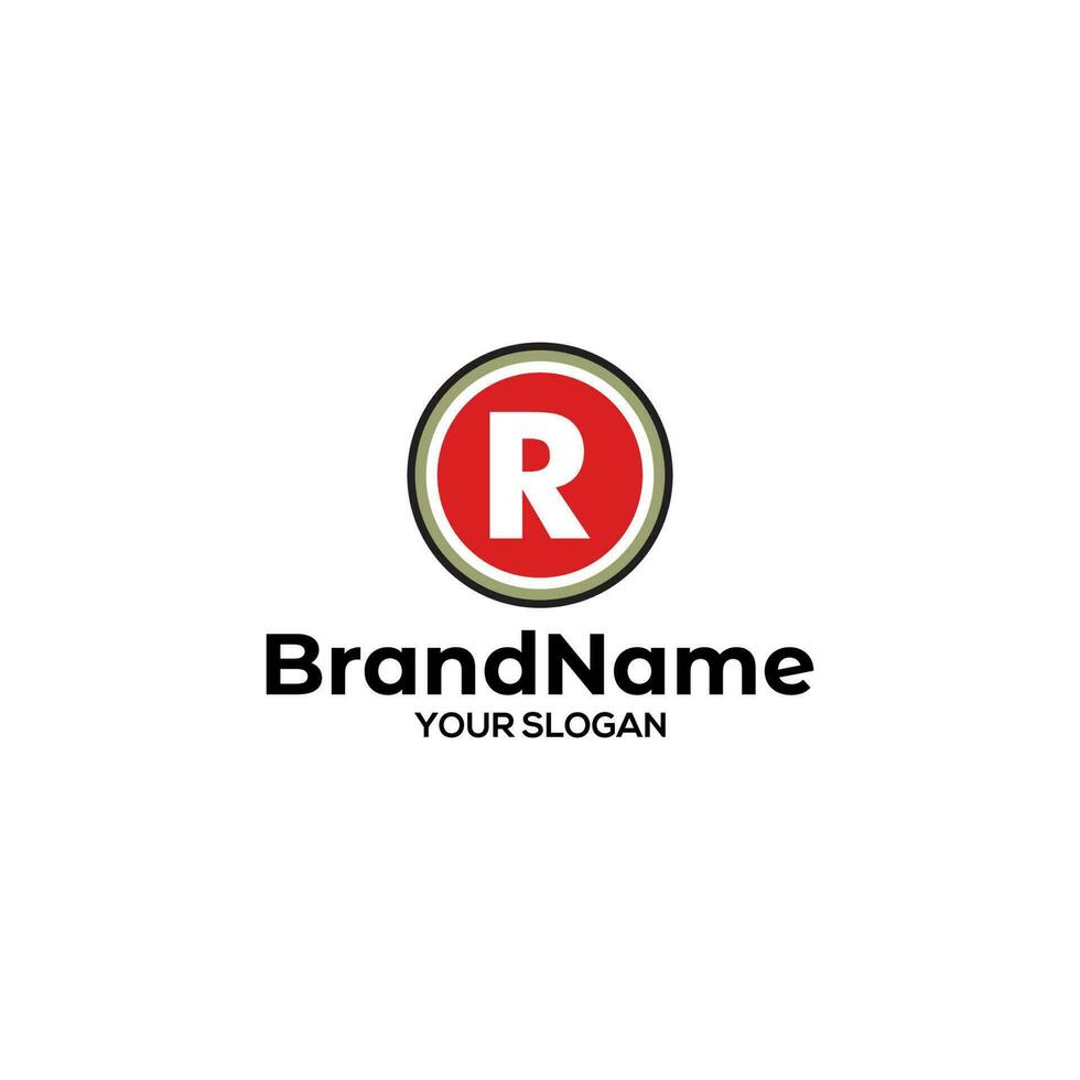 Simple Circle R logo Design Vector