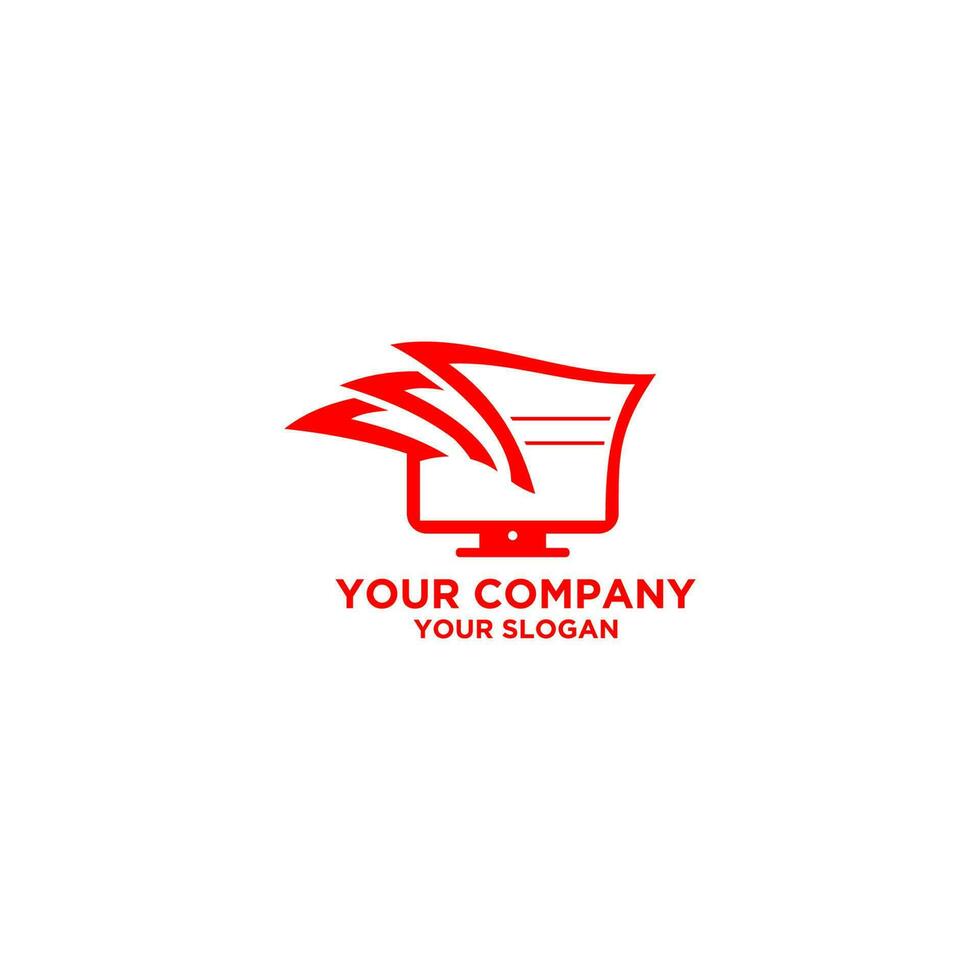 Tax Digital Computer Logo Design Vector