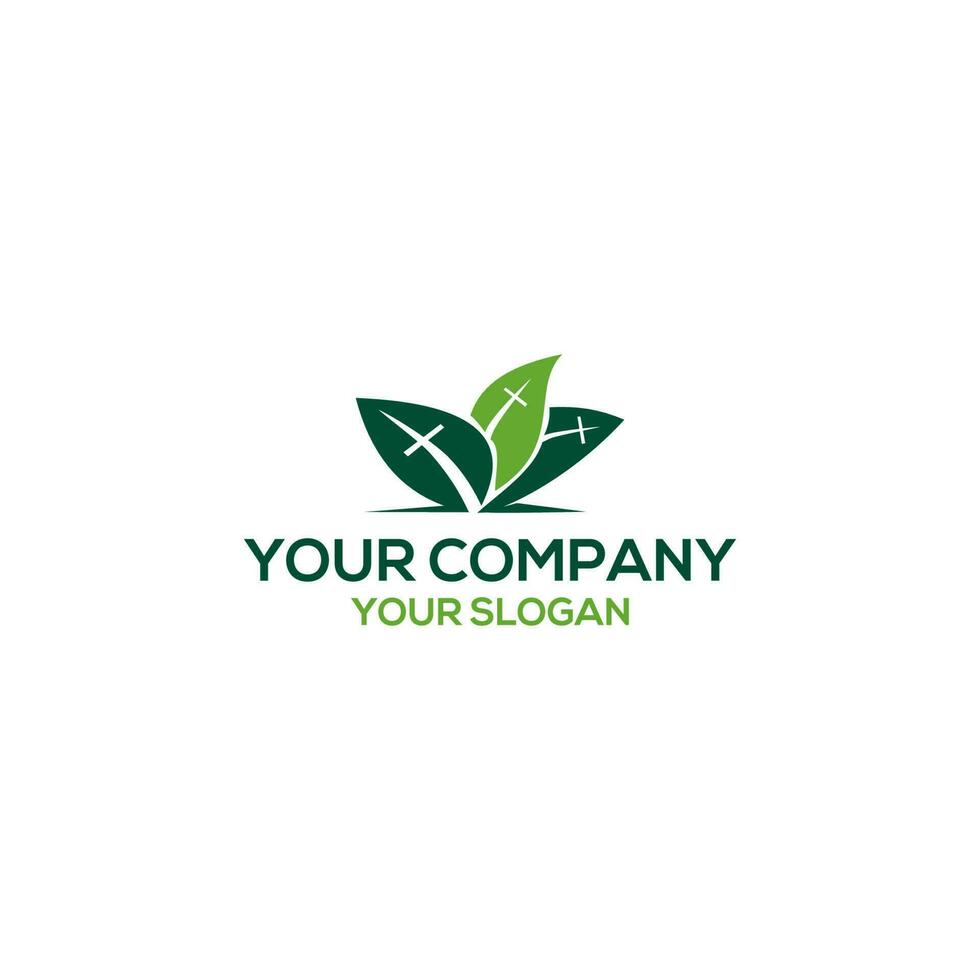 Three Leaves Church Logo Design vector