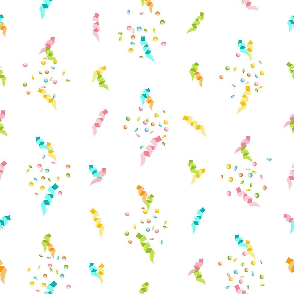 Serpentine, confetti seamless pattern. Background for holiday design. vector