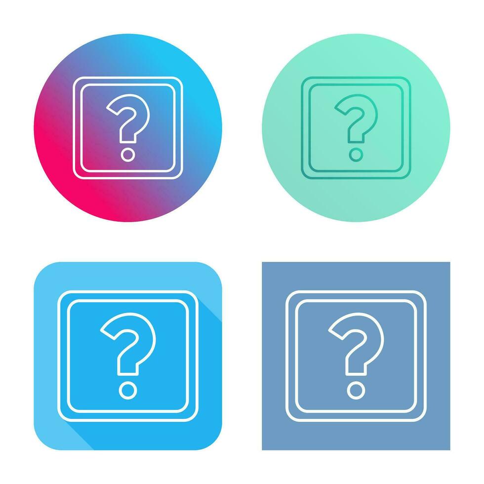Unique Question Mark Vector Icon