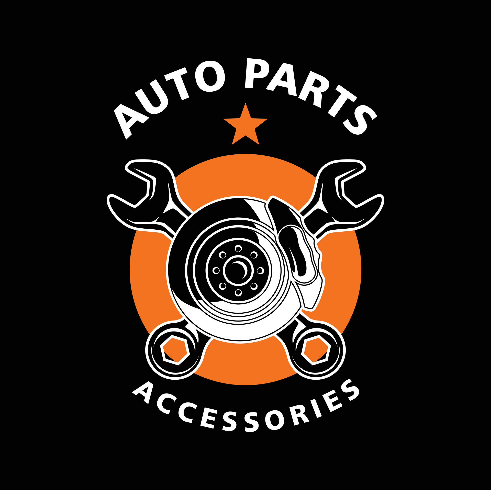 car logo, garage, service, parts. auto parts auto repair logo