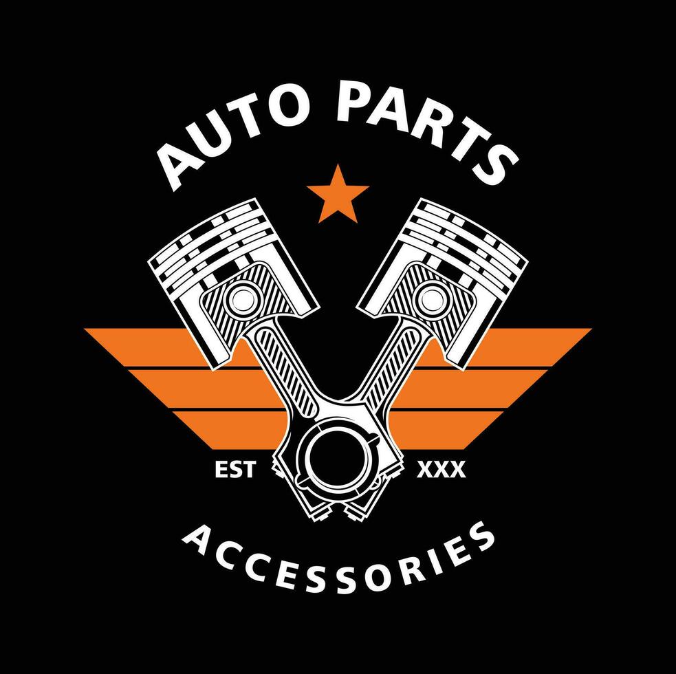 car logo, garage, service, parts. auto parts auto repair logo illustration vector