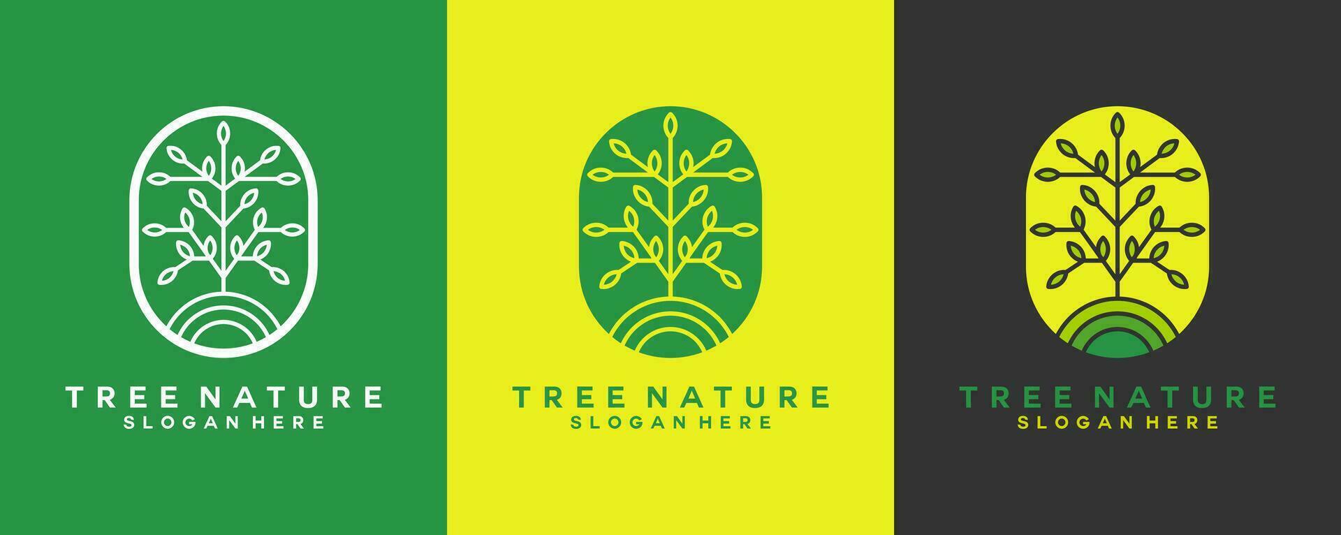 abctract árbol naturaleza logo vector árbol icono logo ilustración.