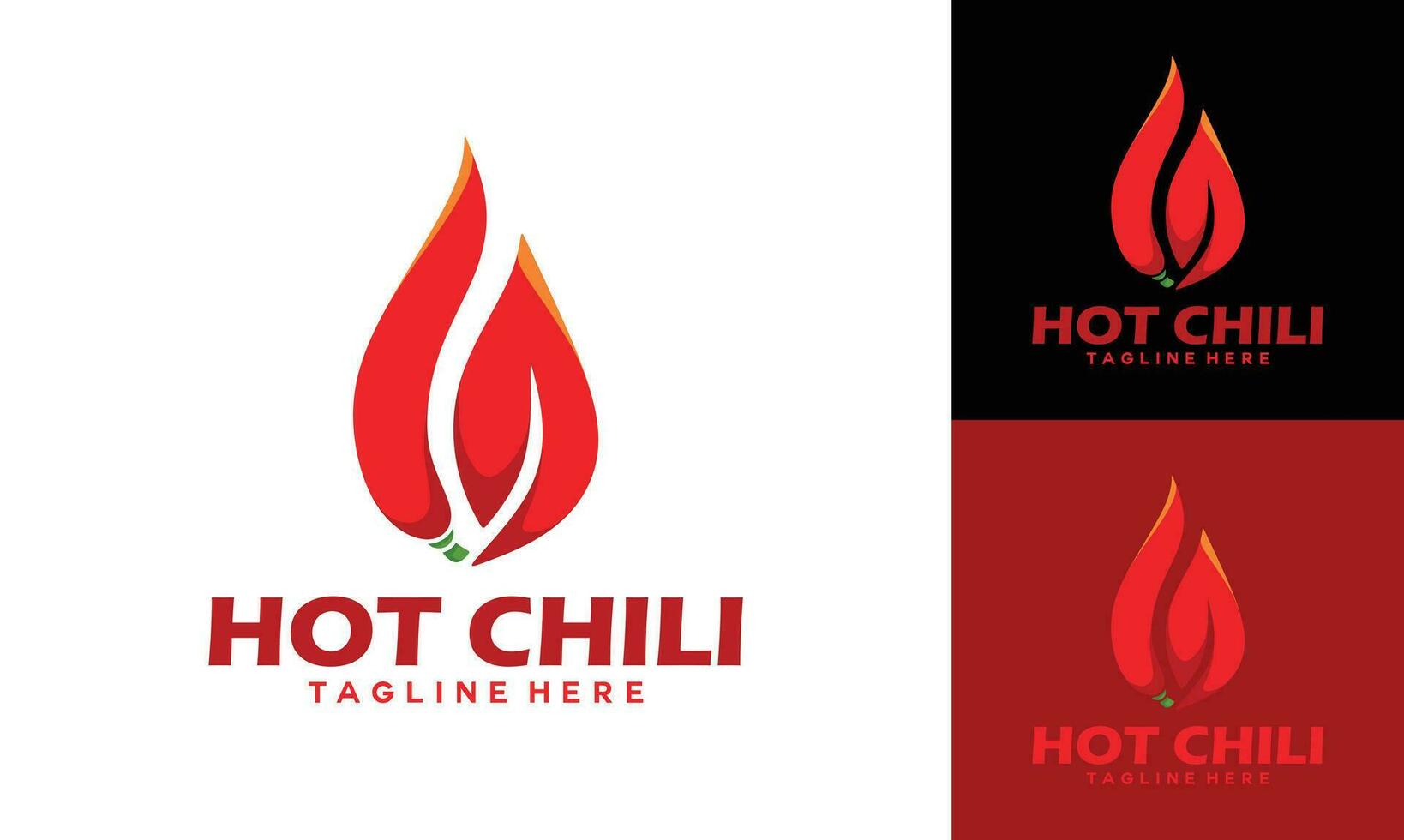 Hot Chile logo design concept vector template. Spicy chili logo icon Premium Vector