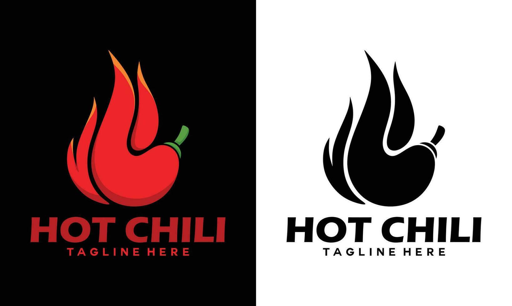 Hot Chile logo design concept vector template. Spicy chili logo icon Premium Vector