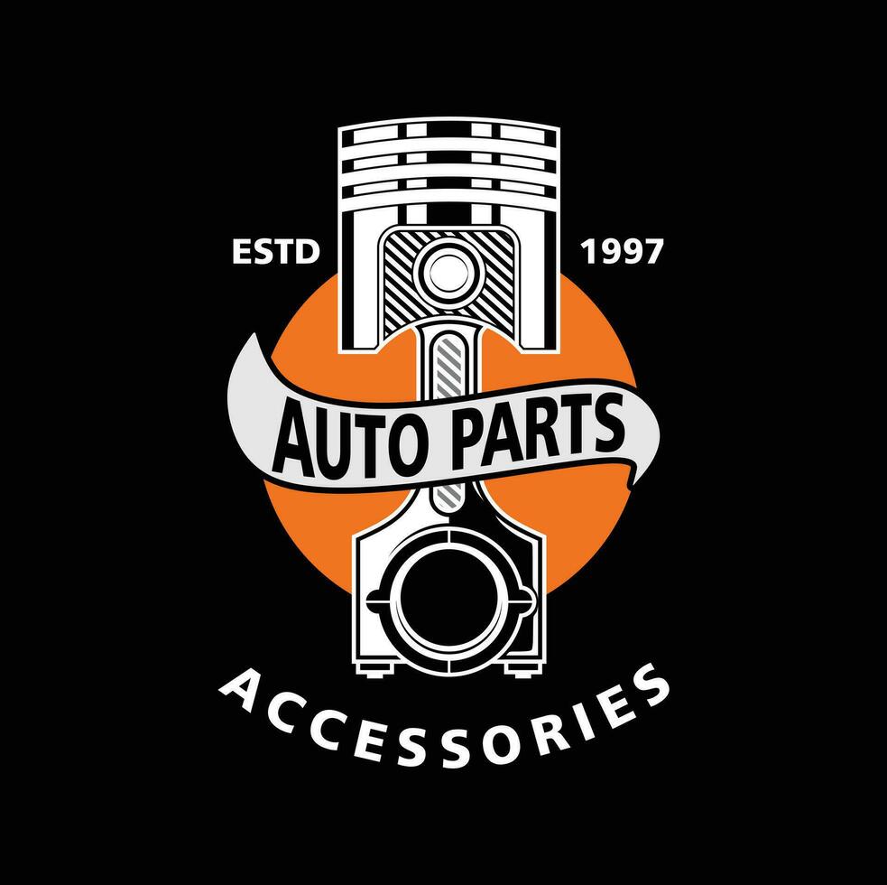 car logo, garage, service, parts. auto parts auto repair logo illustration vector