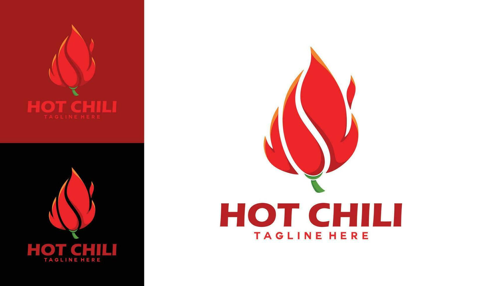 Hot Chile logo design concept vector template. Spicy chili logo icon Premium Vector