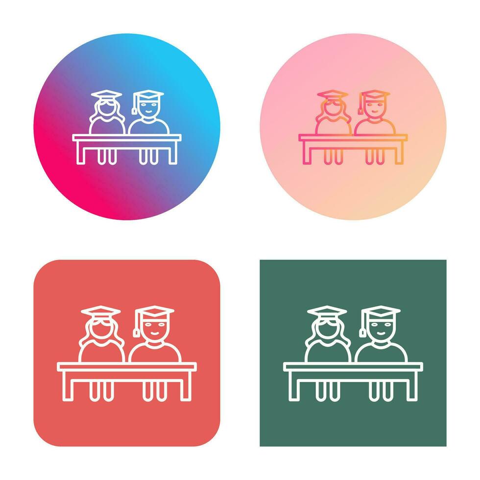 Unique Students Sitting Vector Icon