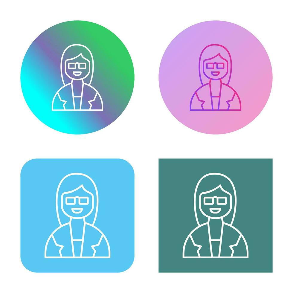 Unique Female Professor Vector Icon