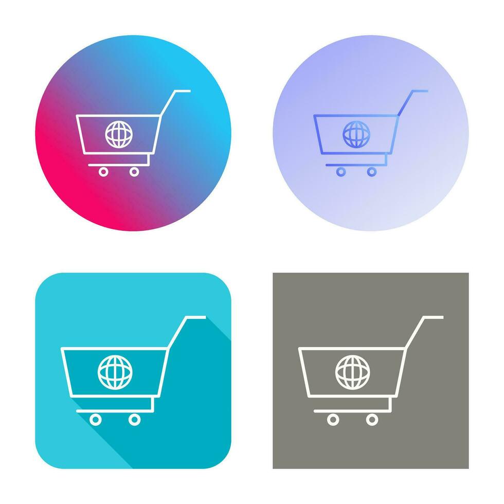 icono de vector de compras global único