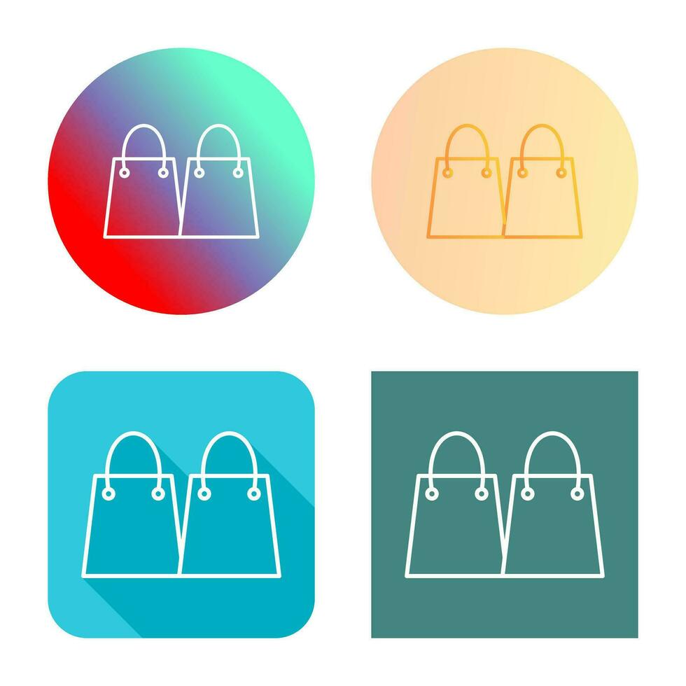 icono de vector de bolsas de compras únicas