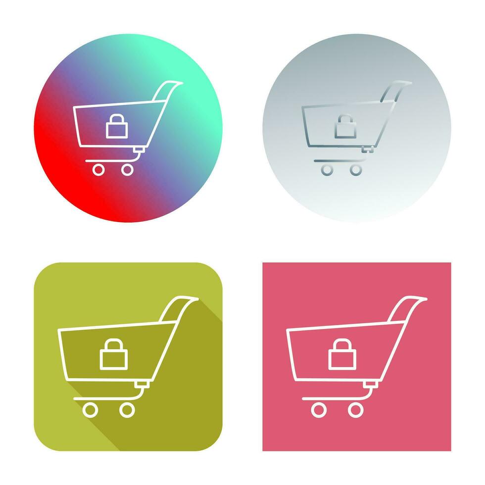 Unique Locked Cart Vector Icon