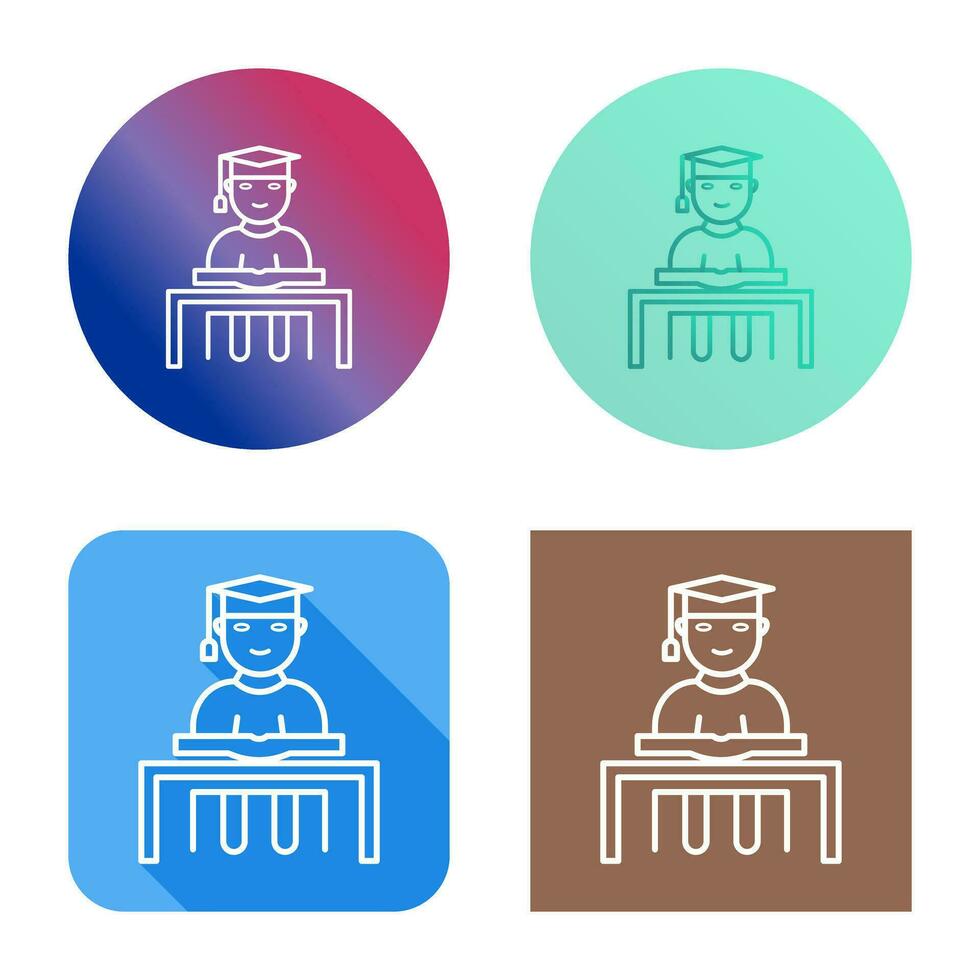 Unique Studying on Desk Vector Icon