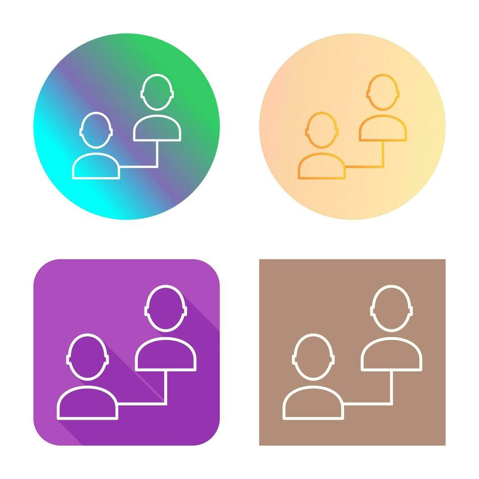 Unique Connected Profiles Vector Icon