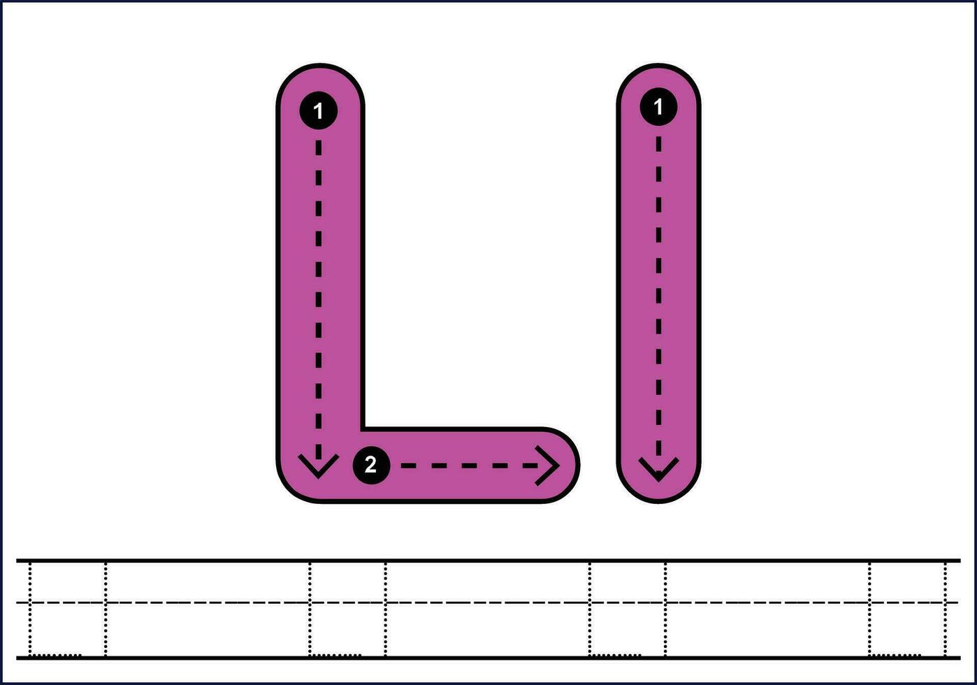 Letter tracing from a-z ,hand drawn tracing worksheets for kids pencontrol and handwriting practice vector