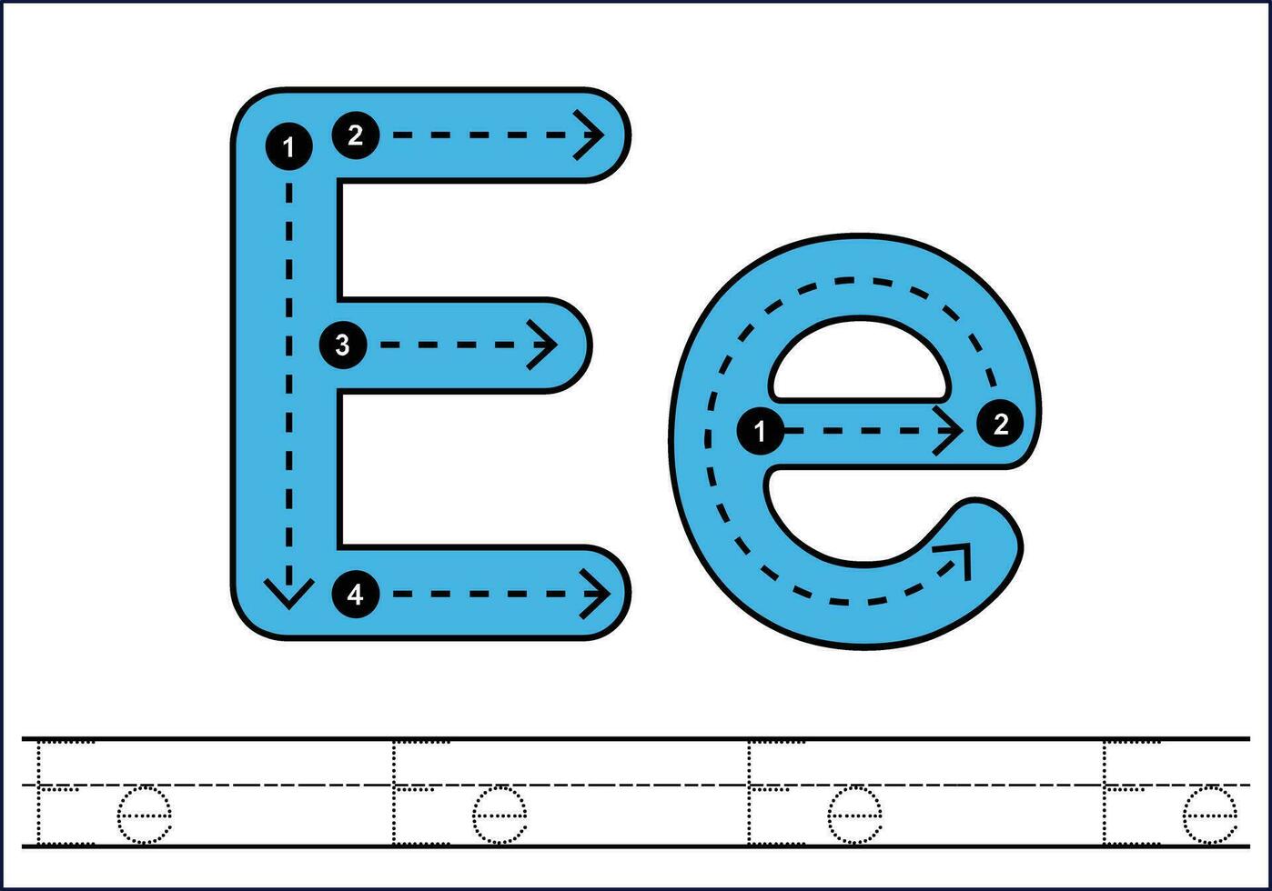 Letter tracing from a-z ,hand drawn tracing worksheets for kids pencontrol and handwriting practice vector