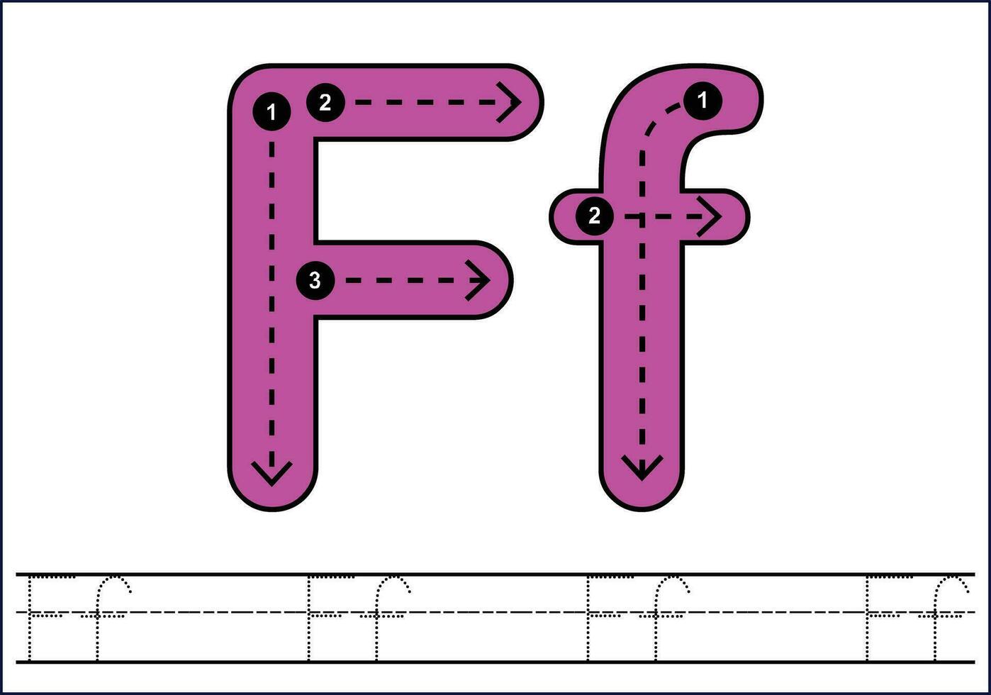 Letter tracing from a-z ,hand drawn tracing worksheets for kids pencontrol and handwriting practice vector