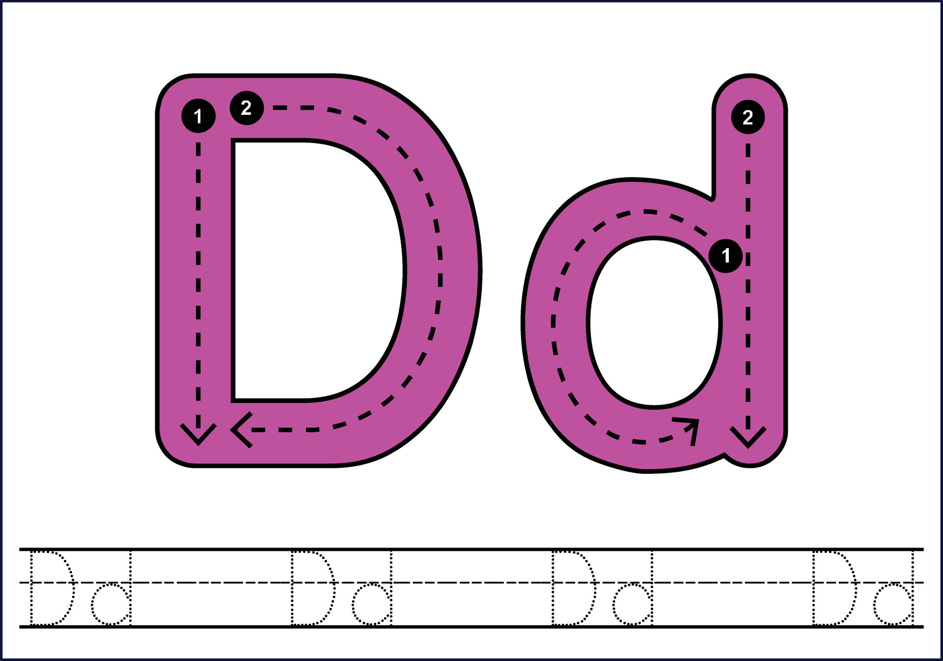 Letter tracing from a-z ,hand drawn tracing worksheets for kids ...