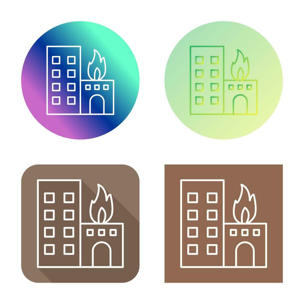 Unique Burning Building Vector Icon