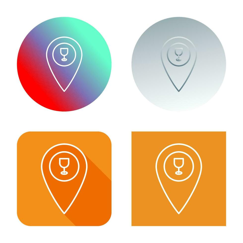 Unique Bar Location Vector Icon
