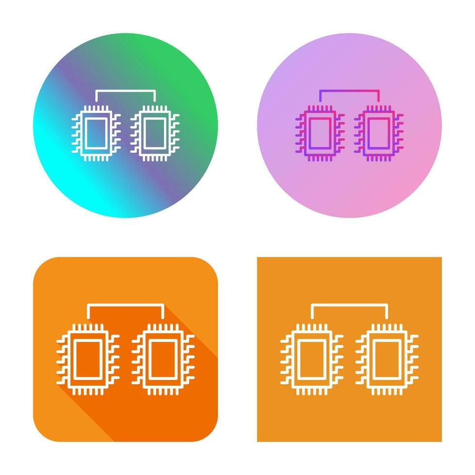 Processors Connected Vector Icon