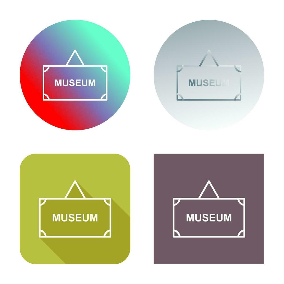 icono de vector de etiqueta de museo