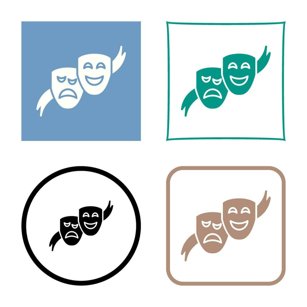 icono de vector de máscaras de teatro