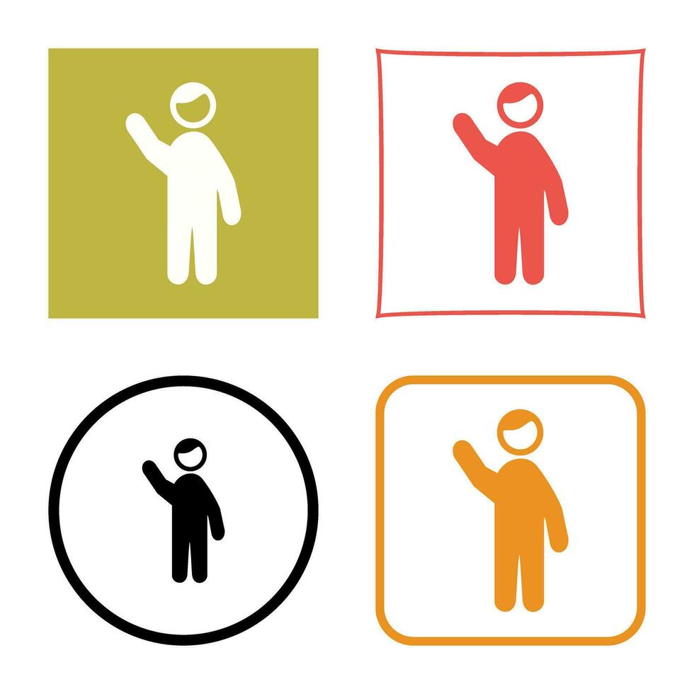 Waving to people Vector Icon
