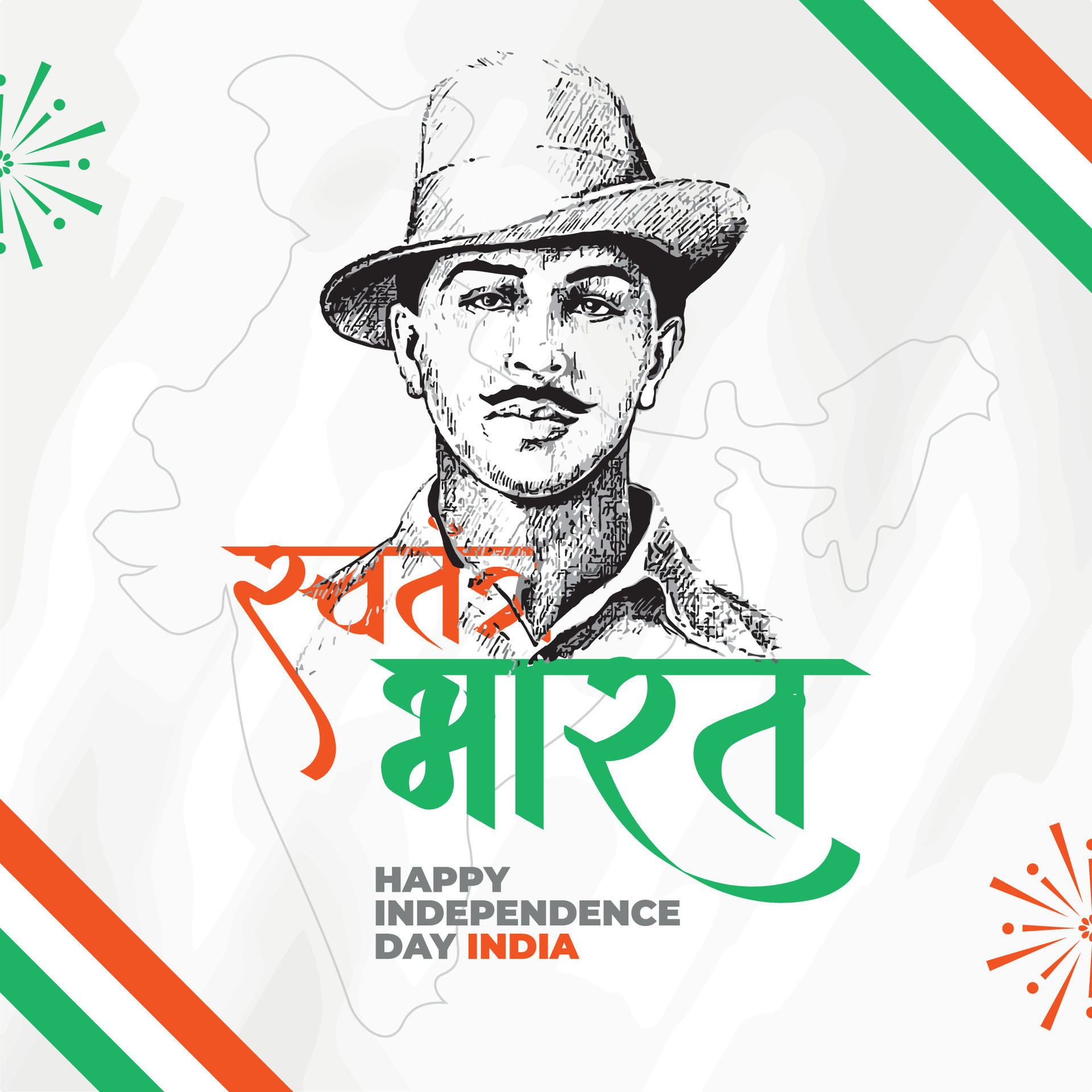 Happy independence day India social media post template in Hindi