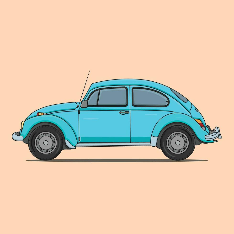 Free vector of modern blue car cartoon icon illustration