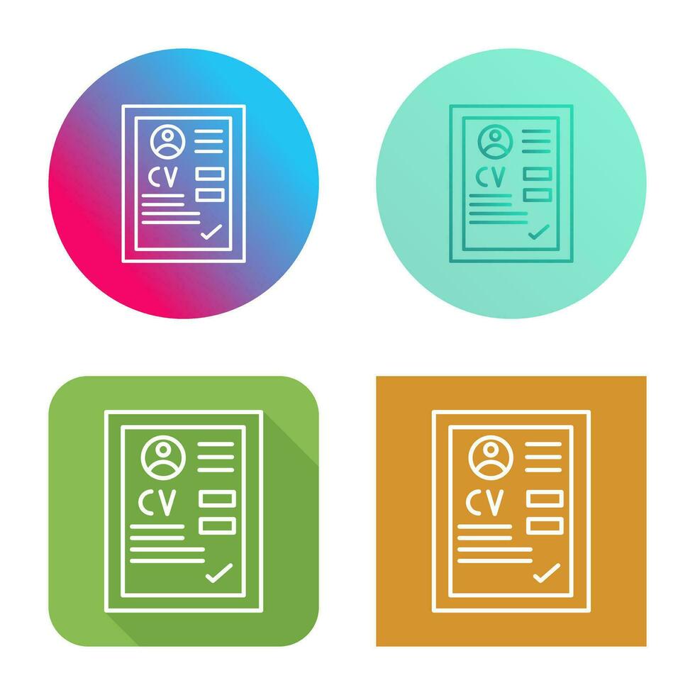 CV Vector Icon