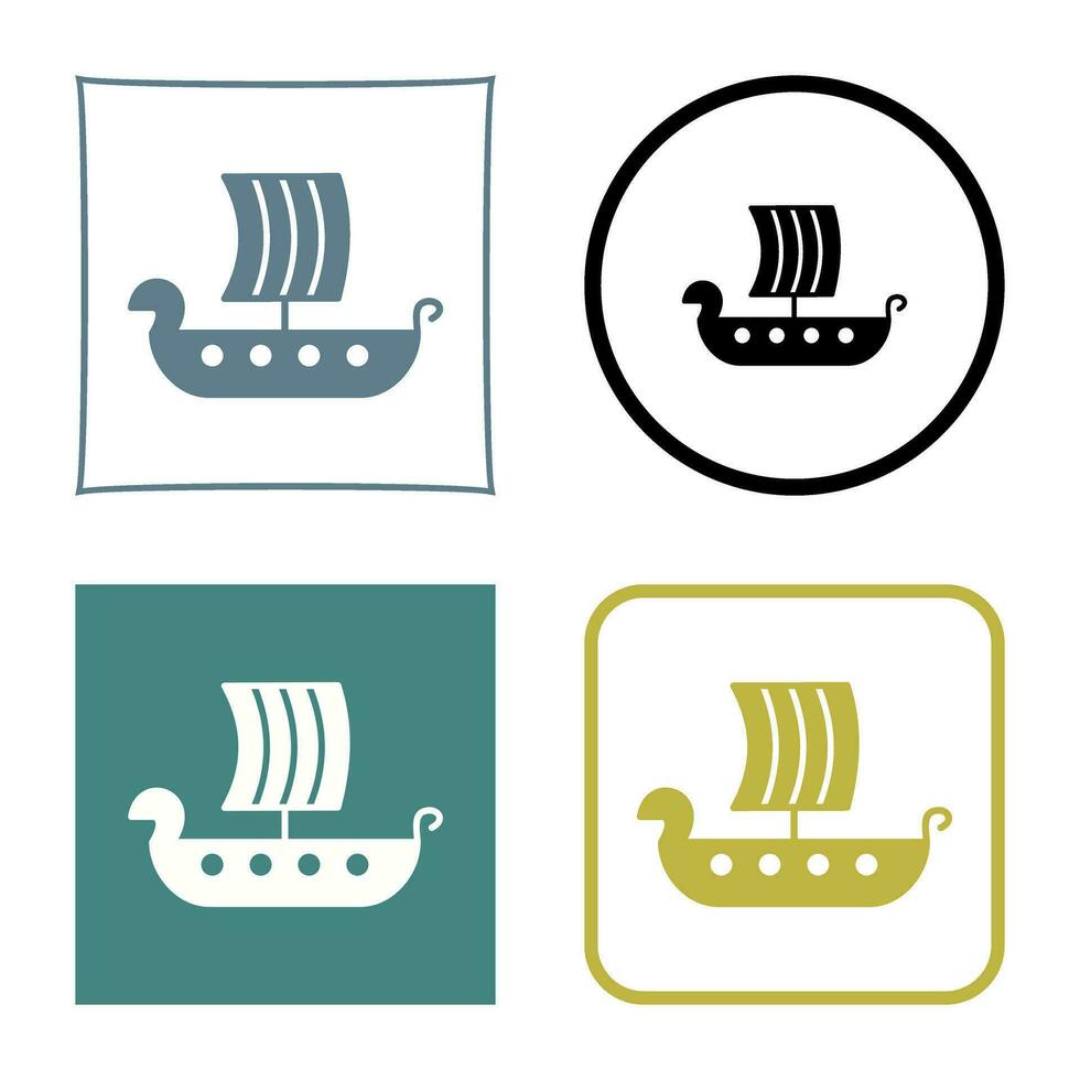 Viking Ship Vector Icon