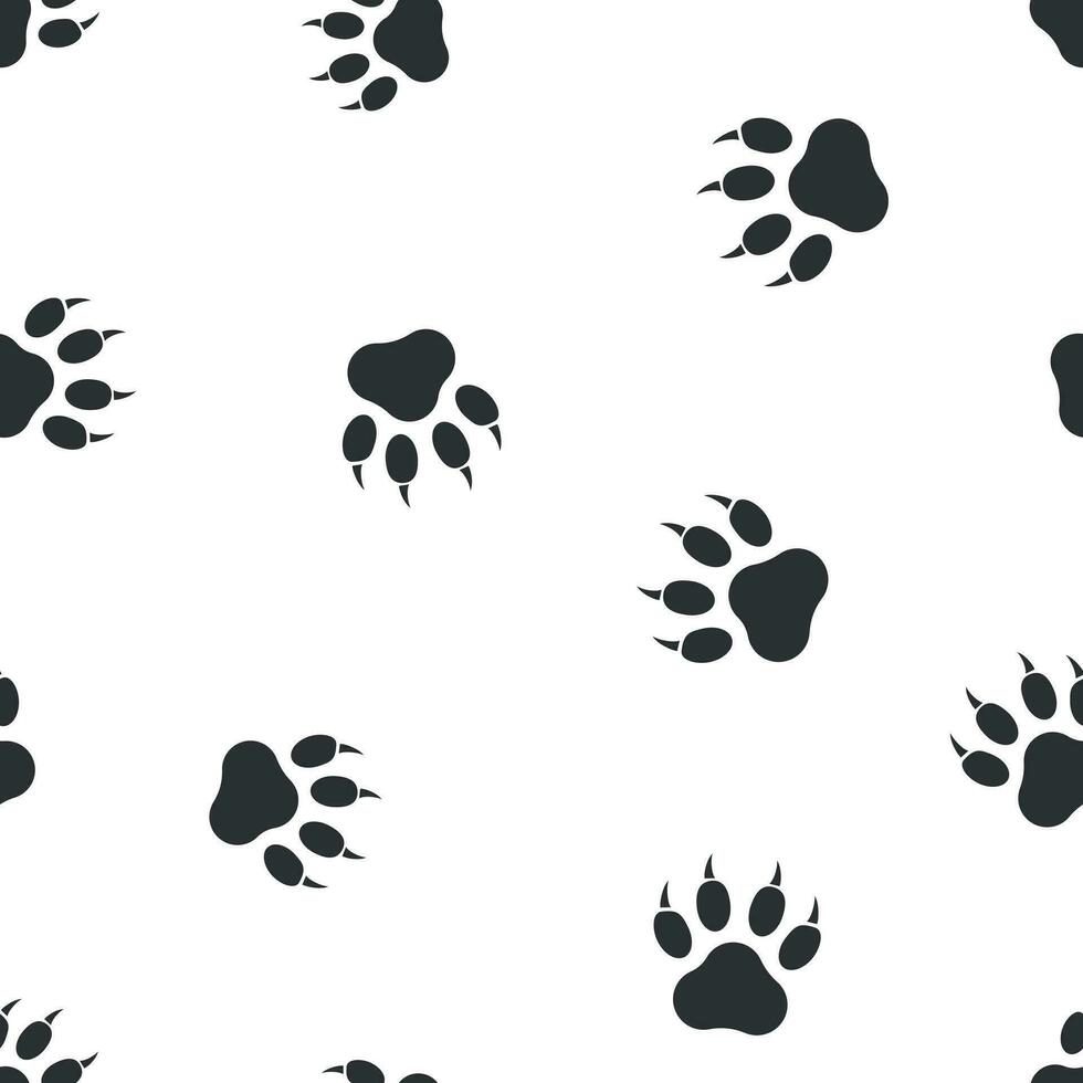 pata impresión icono sin costura modelo antecedentes. negocio plano vector ilustración. perro, gato, oso pata firmar símbolo modelo.