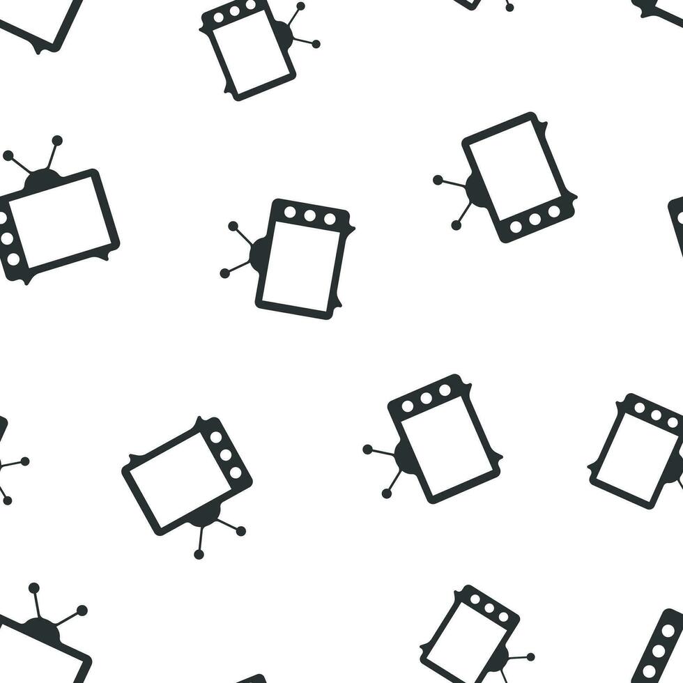 Tv icon seamless pattern background. Business flat vector illustration. Television sign symbol pattern.