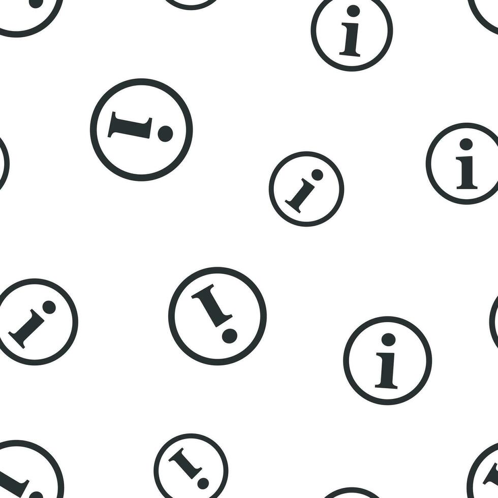 Information icon seamless pattern background. Business flat vector illustration. Speech sign symbol pattern.