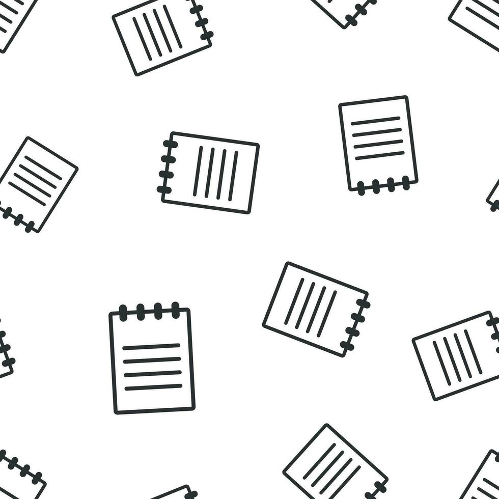 Document seamless pattern background. Business flat vector illustration. Note page sign symbol pattern.