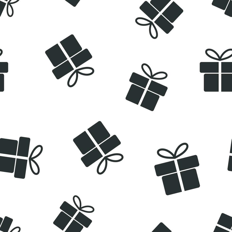 Gift box seamless pattern background. Business flat vector illustration. Gift box sign symbol pattern.