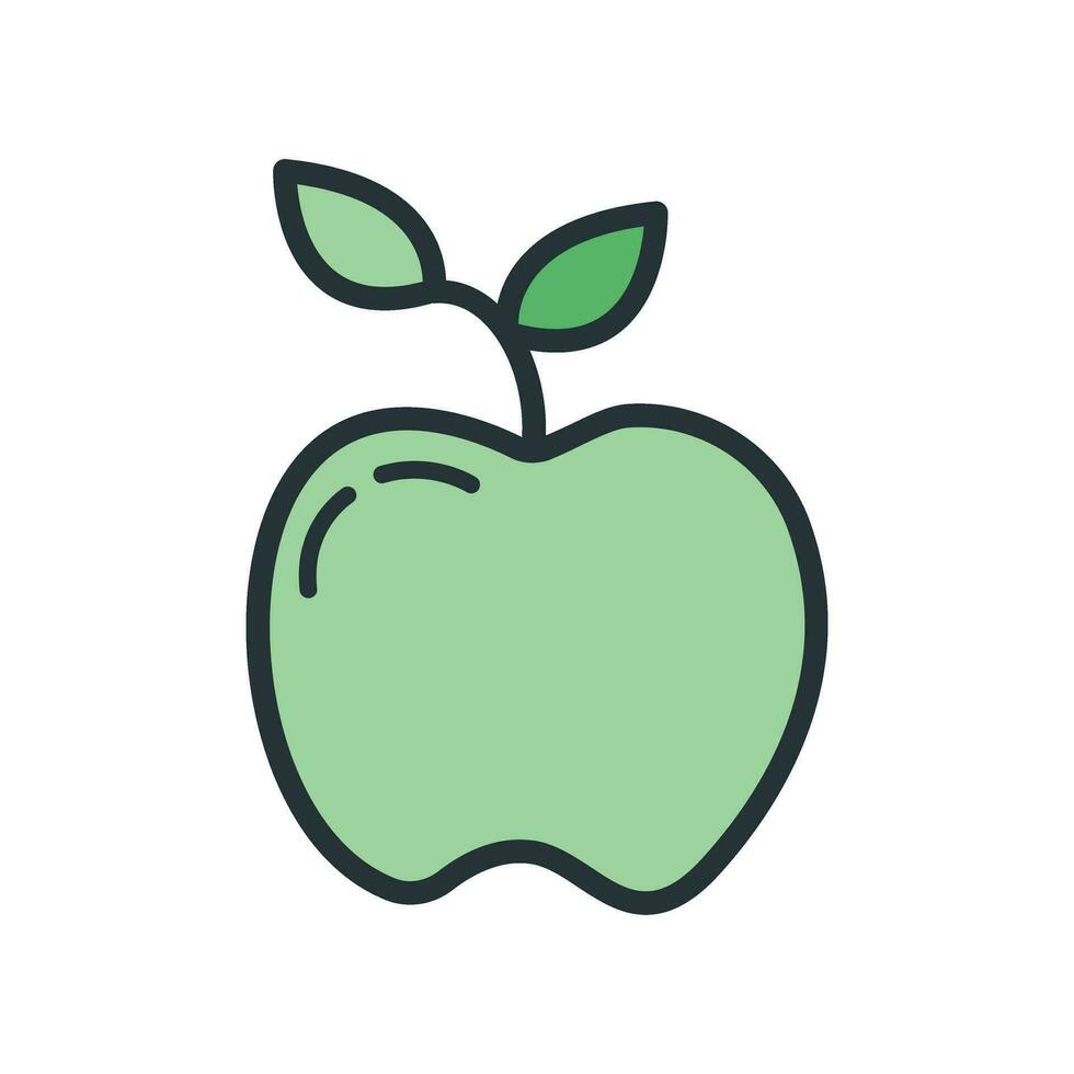 Apple knowledge icon, educational institution process, back to school outline flat vector illustration, isolated on white. Concept supplies symbol.