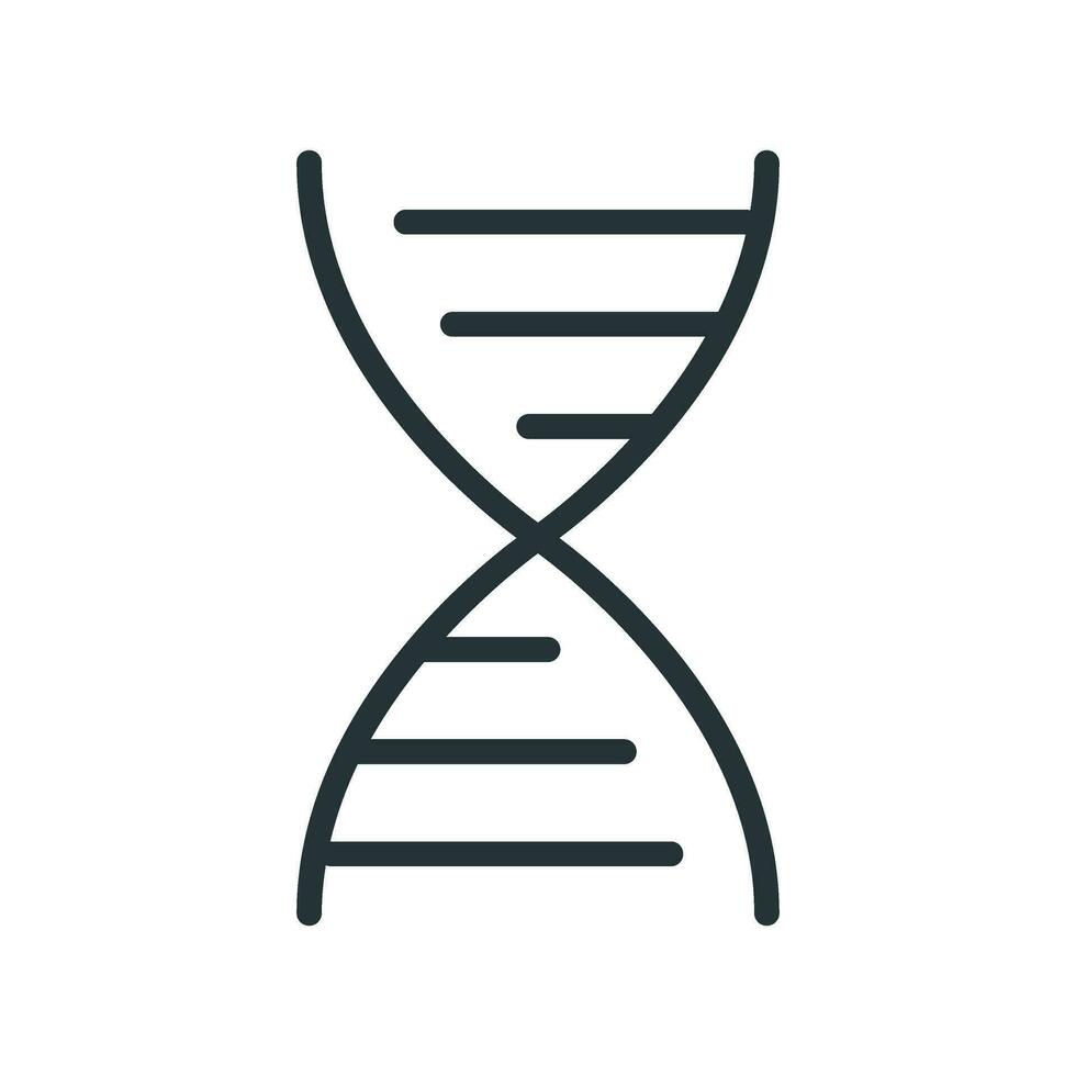 Deoxyribonucleic acid dnc icon, educational institution process school, outline flat vector illustration, isolated on white.