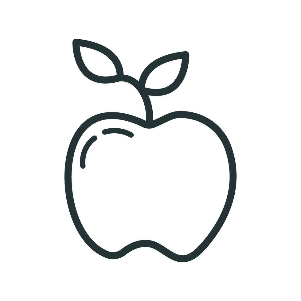 manzana conocimiento icono, educativo institución proceso, espalda a colegio contorno plano vector ilustración, aislado en blanco. concepto suministros símbolo.