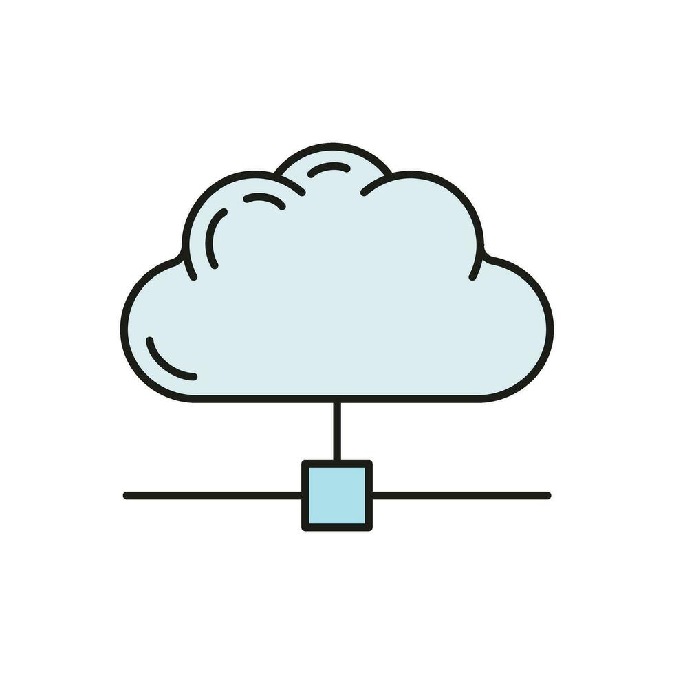 datos intercambiar nube icono, proteger remoto informacion almacenamiento, base de datos computadora tecnología información contorno plano vector ilustración, aislado en blanco.