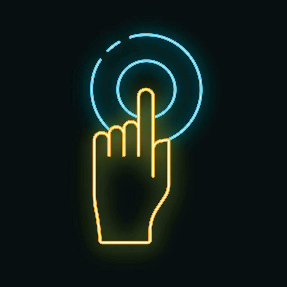 Hand point click online modern digital technology icon, online