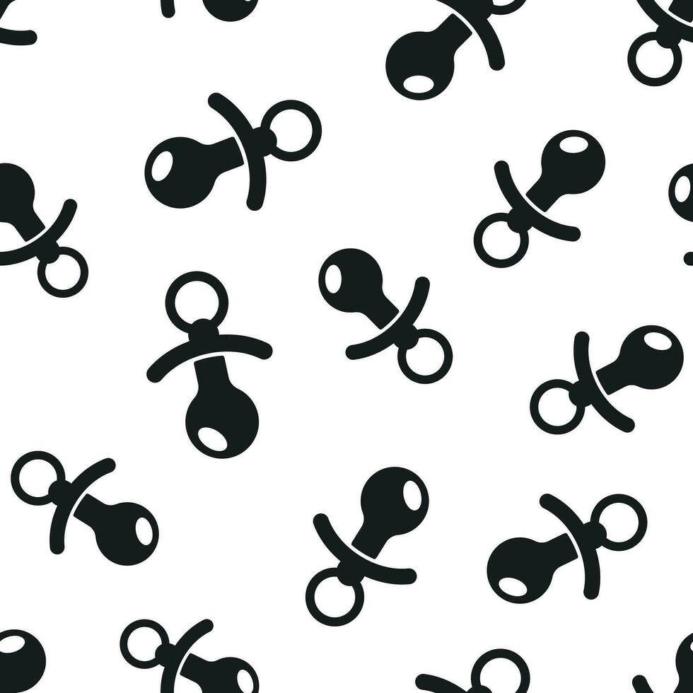 Baby pacifier seamless pattern background. Business flat vector illustration. Child toy nipple sign symbol pattern.