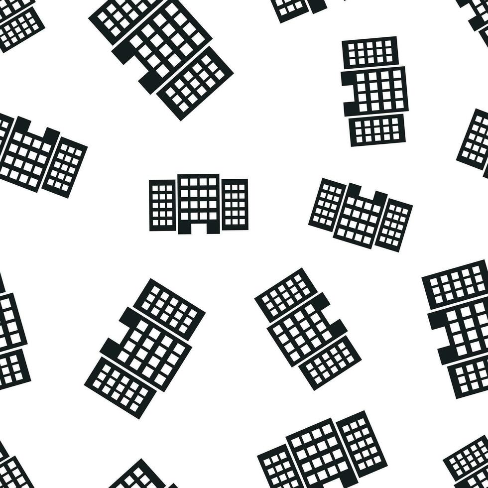 Building hotel seamless pattern background. Business flat vector illustration. Building sign symbol pattern.