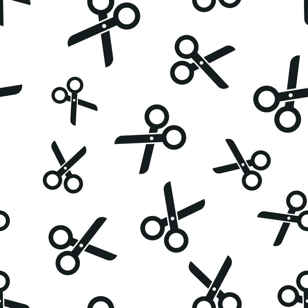 Scissors seamless pattern background. Business flat vector illustration. Scissor sign symbol pattern.