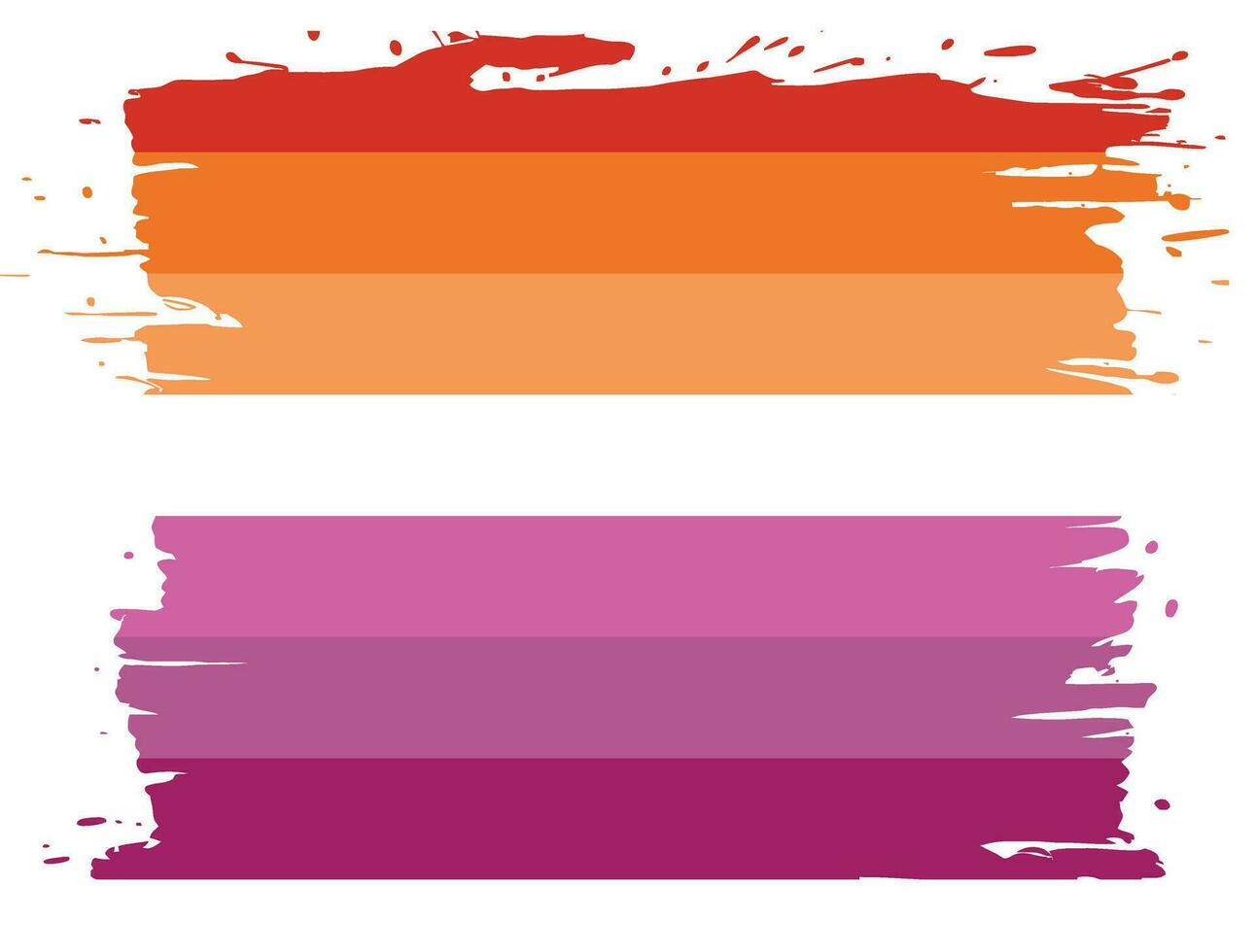 A Lesbian-Pride Flag with Grunge Margins Isolated on White Background vector
