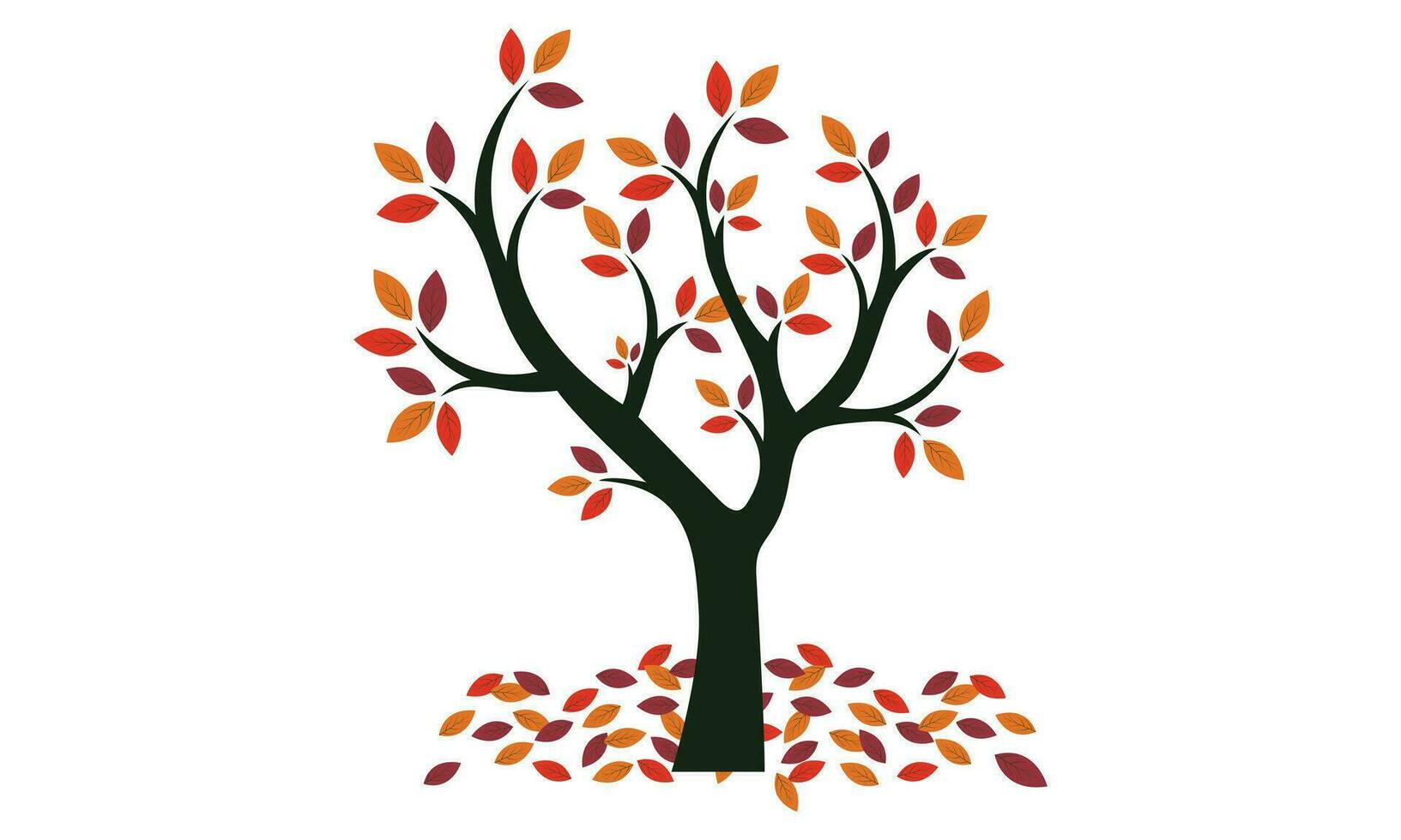 otoño arboles vistoso jardín árbol, otoñal jardín arbusto y otoño temporada árbol hojas. bosque oro y verde sucursales, otoño amarillo y naranja parque arboles aislado vector ilustración íconos conjunto