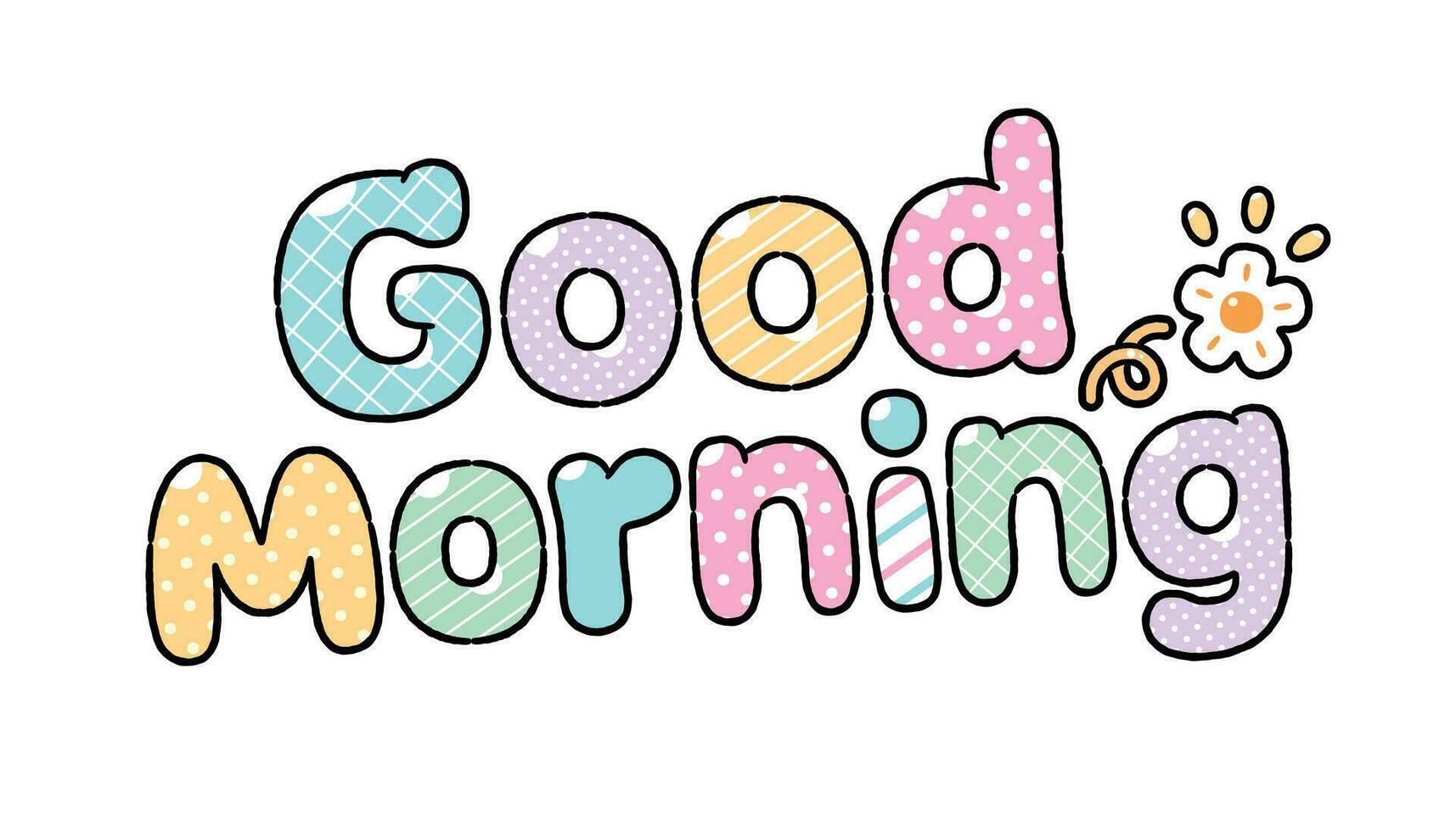 Cute word 'Good Morning' Cartoon style, Vector illustration. 25894580 ...